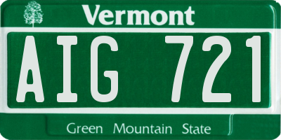 VT license plate AIG721