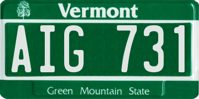 VT license plate AIG731