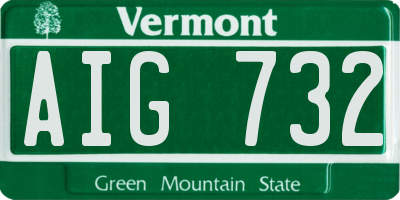 VT license plate AIG732