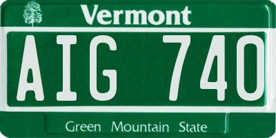 VT license plate AIG740
