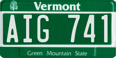 VT license plate AIG741