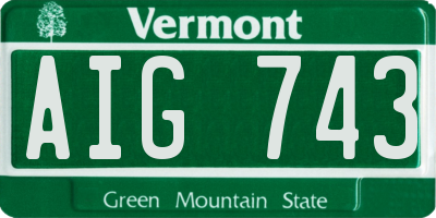 VT license plate AIG743