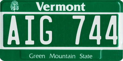 VT license plate AIG744