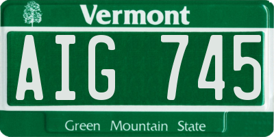 VT license plate AIG745