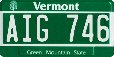 VT license plate AIG746