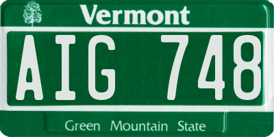 VT license plate AIG748