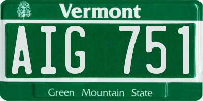 VT license plate AIG751