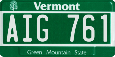 VT license plate AIG761