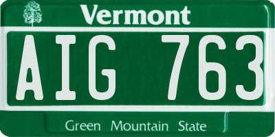 VT license plate AIG763
