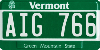 VT license plate AIG766