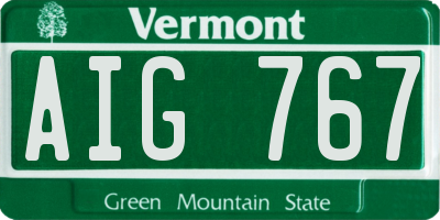 VT license plate AIG767