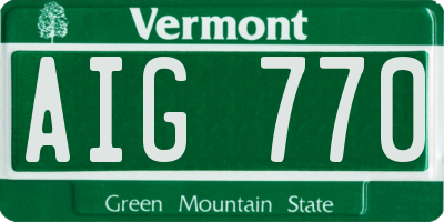 VT license plate AIG770
