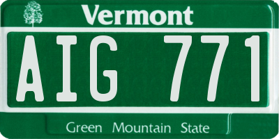 VT license plate AIG771