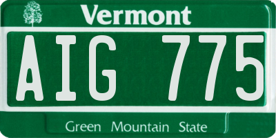 VT license plate AIG775
