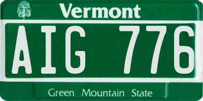 VT license plate AIG776