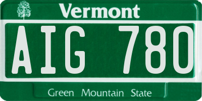 VT license plate AIG780