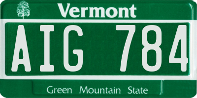 VT license plate AIG784