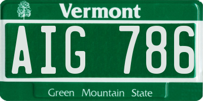 VT license plate AIG786