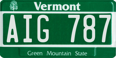 VT license plate AIG787