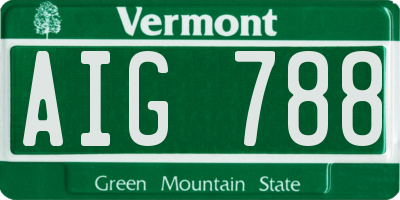VT license plate AIG788