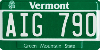 VT license plate AIG790
