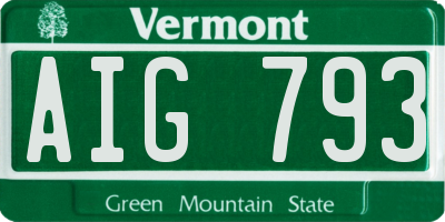 VT license plate AIG793