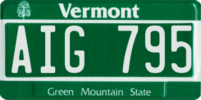 VT license plate AIG795