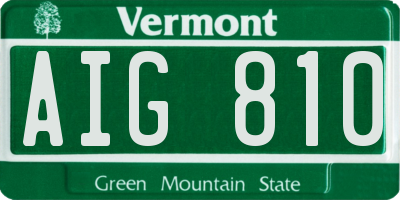 VT license plate AIG810