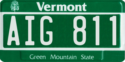 VT license plate AIG811
