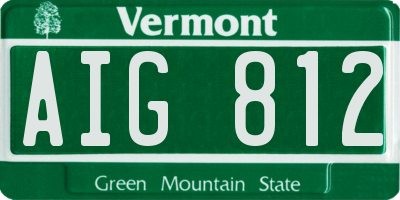 VT license plate AIG812
