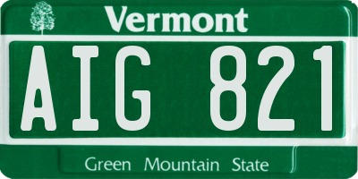 VT license plate AIG821