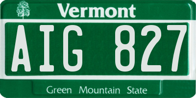 VT license plate AIG827