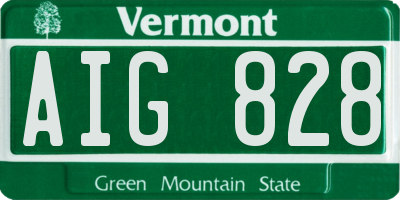 VT license plate AIG828