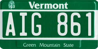 VT license plate AIG861