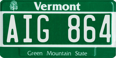 VT license plate AIG864