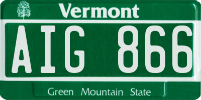 VT license plate AIG866