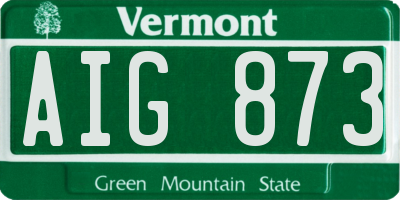 VT license plate AIG873