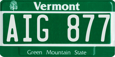VT license plate AIG877