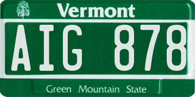 VT license plate AIG878