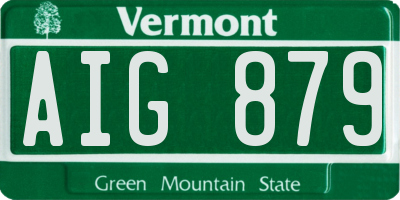 VT license plate AIG879