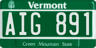 VT license plate AIG891