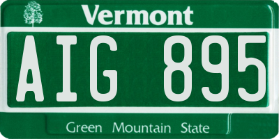 VT license plate AIG895