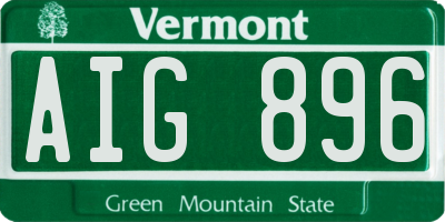 VT license plate AIG896