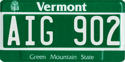VT license plate AIG902