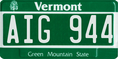 VT license plate AIG944