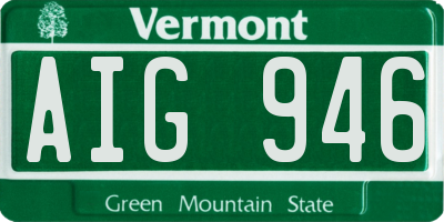 VT license plate AIG946