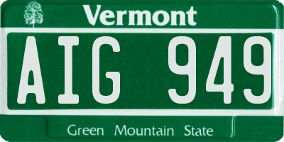 VT license plate AIG949