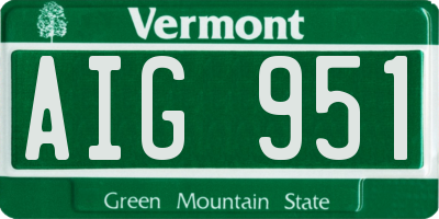 VT license plate AIG951