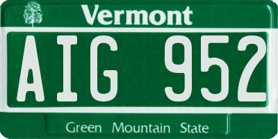 VT license plate AIG952