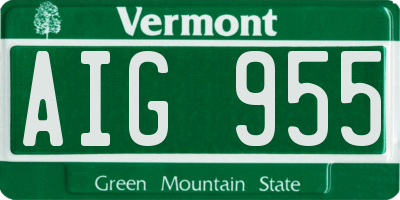 VT license plate AIG955
